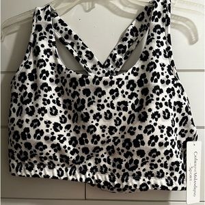 Catherine Malandrino Sports Bra Plus Size 2X Leopard Removable pads NWT